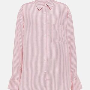 The Frankie Shop Pink Striped Lui Button-Up Shirt size Medium